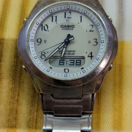 Casio Lineage LCW-110 Vintage Watch Solar Wave Ceptor Stainless Steel