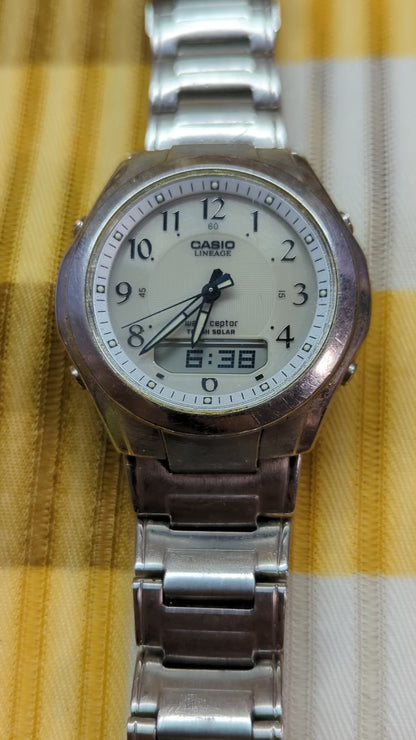 Casio Lineage LCW-110 Vintage Watch Solar Wave Ceptor Stainless Steel