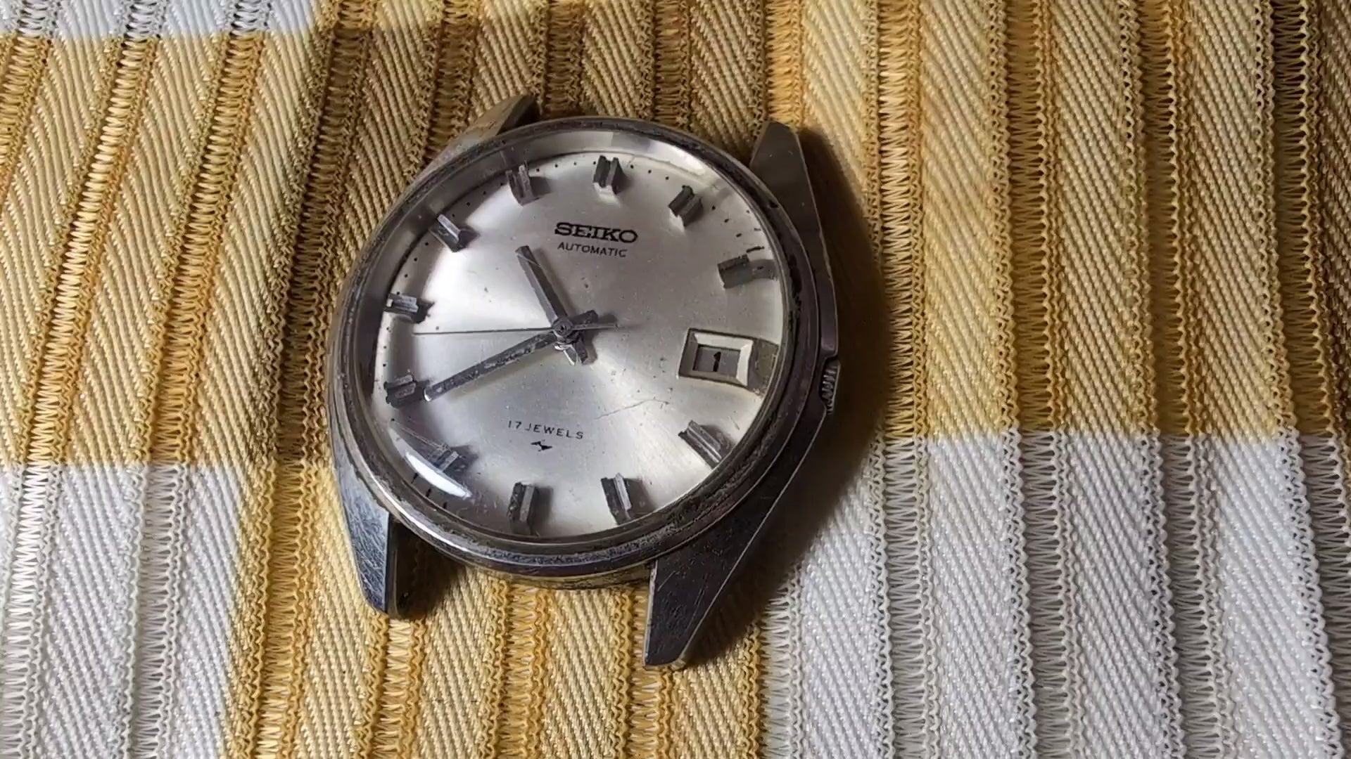 Seiko 7005-8010 Vintage Automatic Watch Silver Dial 36.9mm